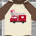 thumbnail image 4 of Inktastic Valentine's Day Red Firetruck with Pink Hearts Boys or Girls Long Sleeve Baby Bodysuit, 4 of 5