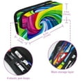 thumbnail image 5 of MUOOUM Pencil Case, Colorful Swirl Rainbow Large Capacity Pencil Pouch Stationery Pen Bag, 5 of 7