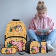thumbnail image 2 of Bulopur Tropical Kids 17 Inch Backpack Set 4 PCS Tropical Pineapple Capybara Print School Bookbag with Lunch Bag, Water Bottle Sleeve and Pencil Case for Toddlers, 2 of 8