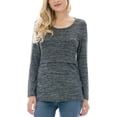 thumbnail image 2 of Bearsland Female Long Sleeve Maternity Nursing Top Breastfeeding Shirts 3-Pack, 2 of 7