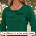 thumbnail image 4 of Camiseta Blingfit para mujer, manga 3/4, holgada, color verde, talla L, 4 of 5