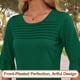 thumbnail image 4 of Camiseta Blingfit para mujer, manga 3/4, holgada, color verde, talla L, 4 of 5