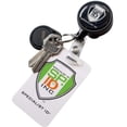 thumbnail image 2 of Heavy Duty Retractable I'd Badge Holder Keychain Reel - Strong Polycarbonate Plastic Case with Metal Swivel Belt Clip, Key Ring & Vinyl Strap Clip for Multiple Keys & Badges by Specialist ID (Black), 2 of 7