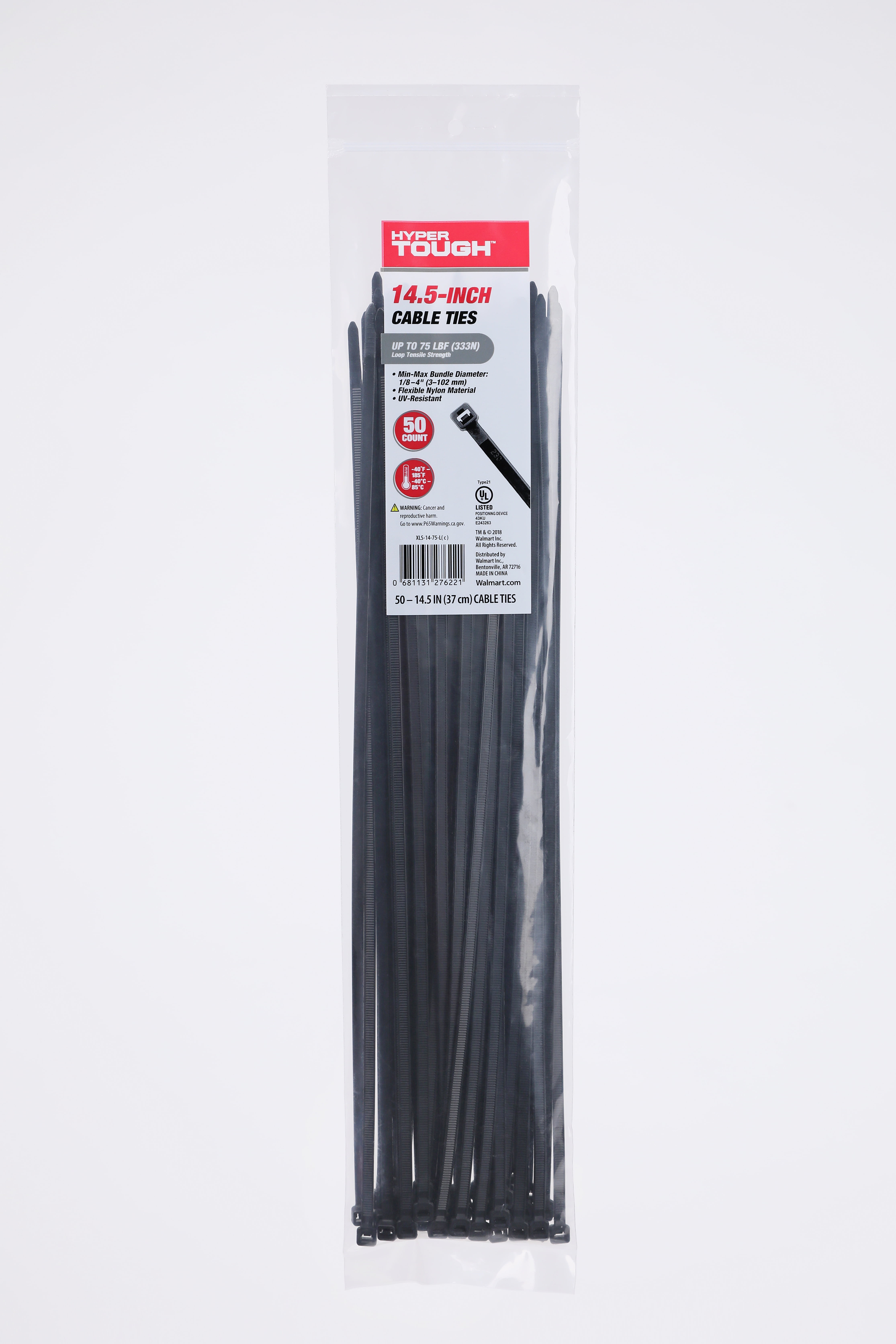 1000-Pk UV Cable Tie Set UV Resistant Electrical Ties Tensile Strength 8'' Black 