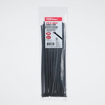 Hyper Tough 14.5 inch UV Resistant Black Cable Ties 50 Count