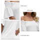 thumbnail image 3 of Camisa de manga corta para mujer, cuello en V plisado, manga con volantes, camisa con hombros descubiertos, Top para fiesta de vocación diaria de verano, 3 of 6