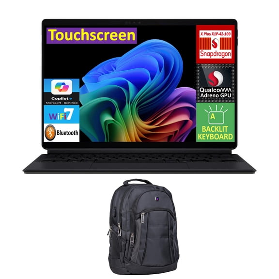 ASUS ProArt PZ13 AI Powered 2-in-1 Laptop 13.3in Touchscreen AMOLED 2.8K Display (Qualcomm Snapdragon X Plus X1P-42-100, 16GB LPDDR5X, 1TB SSD, Backlit KB, WiFi 7, Win 11 Home) w/Premium Backpack