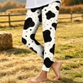 thumbnail image 2 of Lutiedan Cow Print Legging for Girls High Waisted Athletic Workout Pants Casual Full Length Running Leggings Size 3-8, 2 of 7