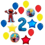Elmo Sesame Street 2nd Birthday Party 16 Piece Supplies Balloon Decoration Bouquet Set