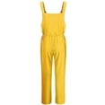 thumbnail image 4 of Giftesty Jumpsuit for Women Clearance,Womens Cotton Hemp Fashion Solid Color Overalls Casual Jumpsuits Romper, 4 of 5
