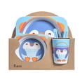 thumbnail image 2 of Vajilla de bambú para , Vajilla para pequeños Vajilla para pequeños Bebé Respetuoso con el medio ambiente y lavavajillas Pingüino Macarena Vajilla para niños, 2 of 2