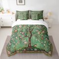 thumbnail image 2 of Manfei Cute Flowers 7pcs Bedding Comforter Set,Wild Birds Queen Bedding Sets,Natural Botanical Tree Queen Sheet Sets For Girls Kids,Super Cozy Room Decor Reversible, 2 of 8
