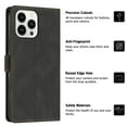 thumbnail image 5 of Wallet Case for iPhone 14 Pro Max, PU Leather Flip Case Card Slots Holder, Anti-falling Anti-fingerprint Classic Kickstand Book Folding Folio Cover with Wrist Strap for 6.7 Inch, Black, 5 of 10