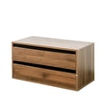 thumbnail image 6 of GZXS 2-Drawer Wooden Floor Cabinet in Walnut Finish, Compact Storage Organizer for Home Office, Bedroom, Living Room, 28.35"L x 13.78"W x 14.17"H, 6 of 9