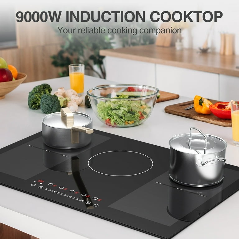 Vbgk Double Induction Cooktop, 12 inch Induction Cooker with Induction burner,with LCD Touch Screen 9 Levels Settings with Child Safety Lock & Timer