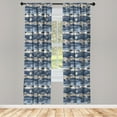 thumbnail image 3 of Ambesonne Fish Curtains, Cartoon Aquarium, Pair of 28"x63", Slate and Cadet Blue Tan, 3 of 5