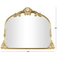 thumbnail image 3 of DecMode 44" x 34" Gold Metal Scroll Ornate Arched Baroque Wall Mirror, 3 of 13