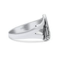 thumbnail image 2 of New Design Triskele Trinity Knot Celtic Oxidized Thumb Ring Band Ring 925 Sterling Silver Size 8, 2 of 4