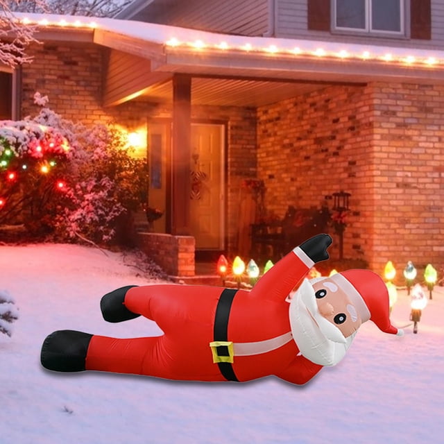 Papá Noel inflable navideño, figura inflable, novedosa decoración para exteriores de 5.9 pies con LED incorporado para patio, decoración navideña