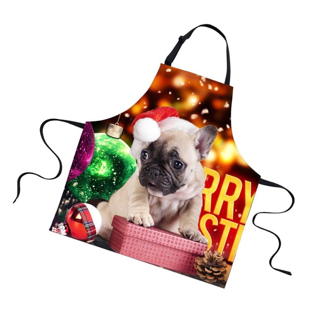 Animales Delantal Estampado Unisex Babero Delantal Cuello Cocina Hornear Jardinería CA5342R Zulema Delantal de Navidad
