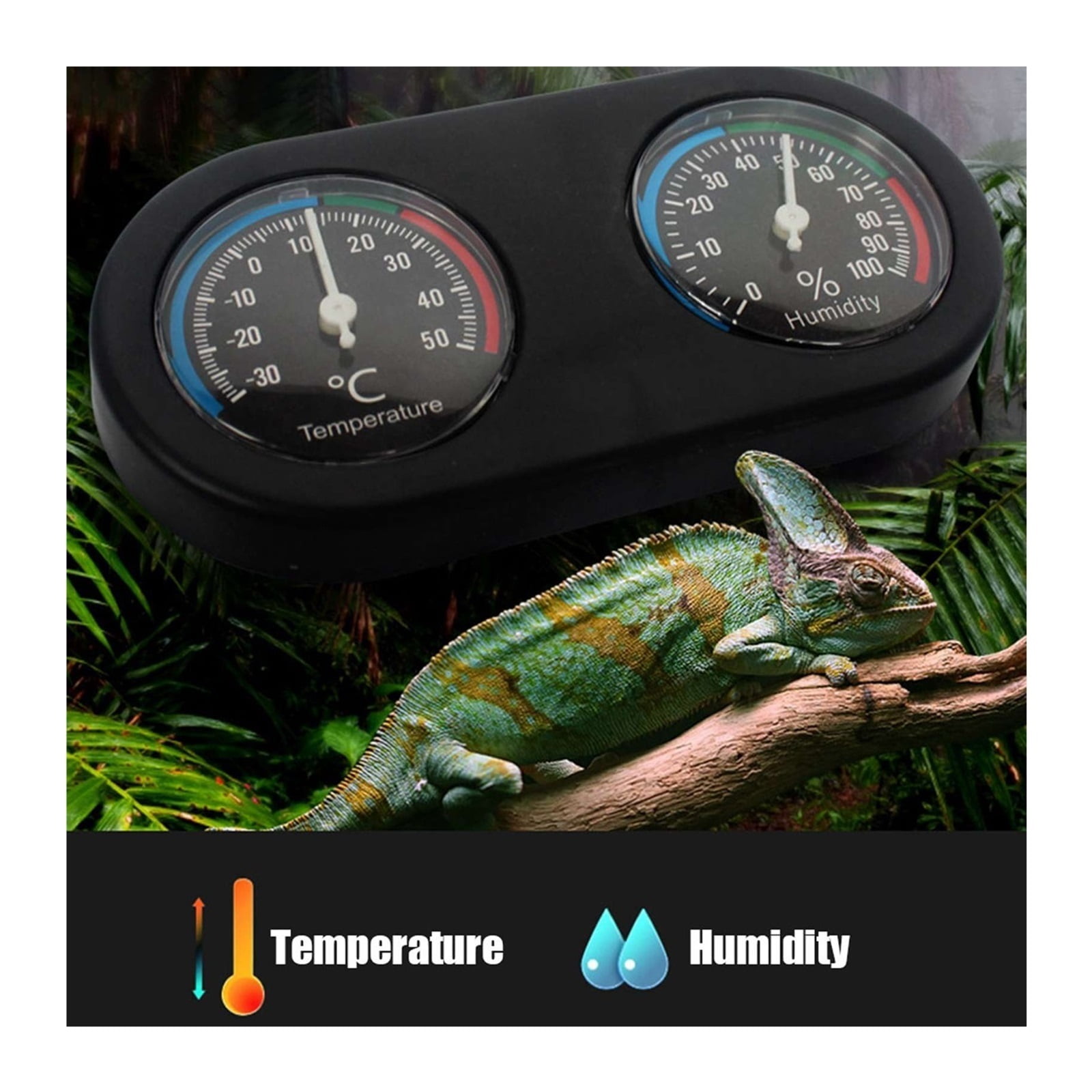 Hygrothermograph Reptile Hygrometer Mini Analog Temperature Humidity Meter Round Shape Thermometer ,Fast Response