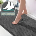 thumbnail image 2 of H.VERSAILTEX 2 Pieces Soft Shaggy Chenille Bath Rug Non-Slip Bath Mats Machine Washable for Bathroom, Indoor, Tub (20" x 32",Grey), 2 of 7