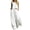 White, variant on Zynoxe Two Piece Sets for Women Casual Crew Neck Sleeveless Crop Top Elatic Waist Drawstring Wide Leg Pants Set Flowy Lightweight Womens Suits Summer Versatile Solid Color Lounge Set With Pockets M