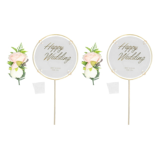 Toppers De Pastel De Boda, Inserciones De Pastel De Boda Mano De Obra Fina Resistente Para Decoración De Pared Para Cupcakes Cergrey Wedding Cake Decoration Props