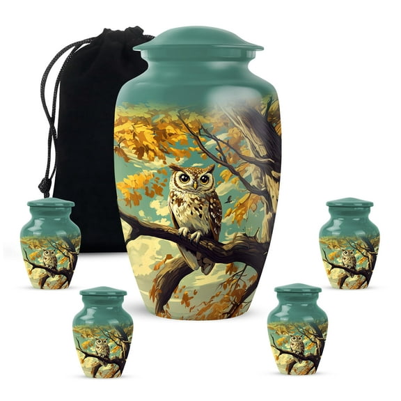 KARYLIZ Owl Cremation Urns For Human Ashes, Funeral & Burial Urn for Male & Female, Small Urns For Human Ashes Keepsake, Cremation Urns for Ash, Gift for Father & Mother