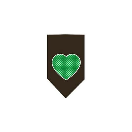 - Green Swiss Dot Heart Screen Print Bandana Cocoa Large