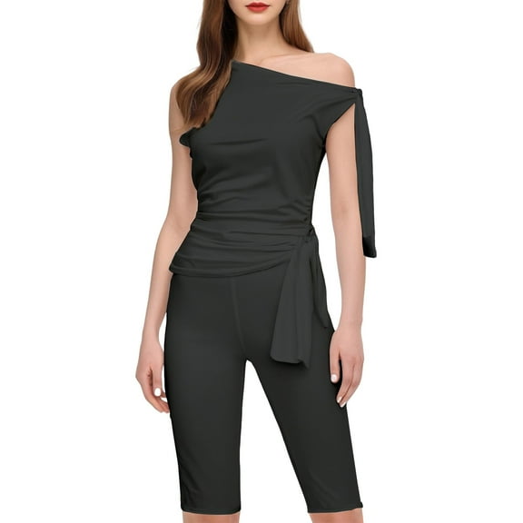 NMMUED Jumpsuits for Women Casual Strapless Jumpsuits for Women One Piece Jumpsuits for Women Capri Jumpsuits for Women Fitted Jumpsuits for Women Elegant Jumpsuits for Women, Black L