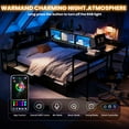 thumbnail image 4 of Miniyam Twin Size Daybed with LED Lights, Desk, Charging Station, Storage Drawers, Shelves and Flip-Up Headboard for Teens, Black, 4 of 7
