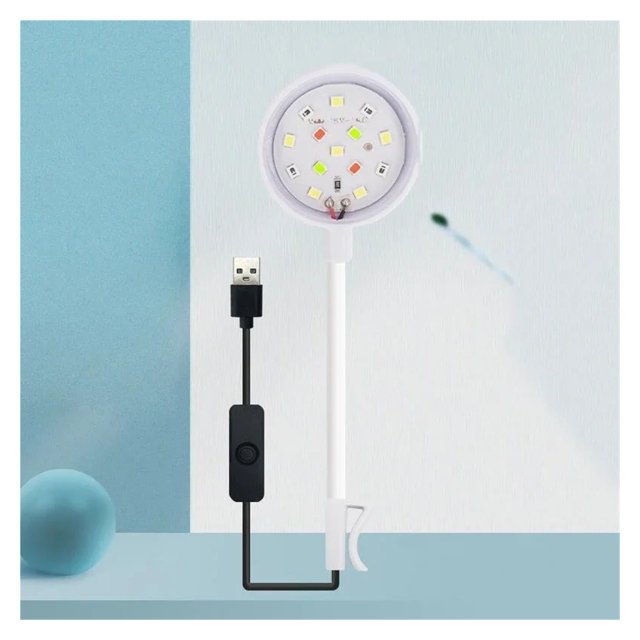 Aquarium Light LED Clip on Fish Tank Light Small Full Spectrum USB Light 360° Rotation Lighting ,Light is Soft