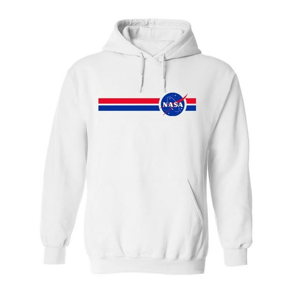 NASA Nasa Red And Blue Stripes Hoodie Men -NASA Designs, Male Medium