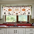 thumbnail image 3 of Yayeee Kitchen Curtains Tier Set of 2 Light Filtering 57"x24" Over Sink Window Panels, Hand Drawn Pumpkin, 3 of 7