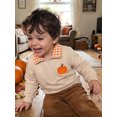 thumbnail image 5 of RUINIXCW Toddler Baby Boy Girl Halloween Sweatshirt Outfit Infant Fall Winter Clothes Embroidery Plaid Lapel Half Zipper Long Sleeve Pullover Tops, 5 of 9