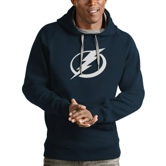 Men's Antigua Navy Tampa Bay Lightning Logo Victory Pullover Hoodie