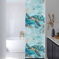 thumbnail image 3 of Turquoise Turtle Window Privacy Film, Farmhouse Coastal Starfish Seaweeds Static Cling UV Sun Blocking Heat Control Window Tint Day and Night, Non-Adhesive One Way Windows Privacy Cover 17.7''x78.7'', 3 of 7