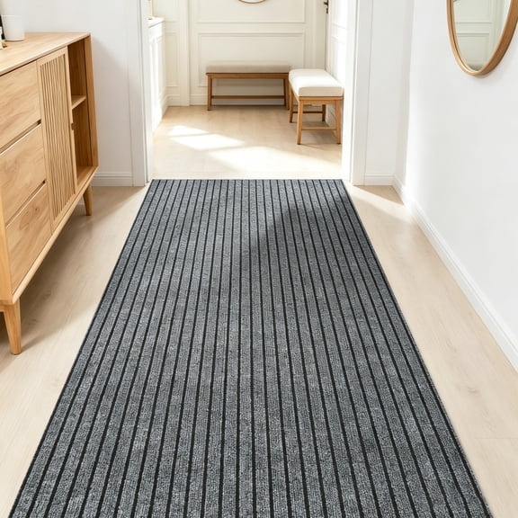 Petoto 10 x 3 ft Commercial Carpet, Non-Slip Hallway Runner Rug, Indoor Outdoor Stripe Entrance Door Mat