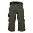 thumbnail image 2 of Dpytoraw Men's Casual Solid Color Work Pants Fashionable Pants Men's Cropped Pants Green, 2 of 5