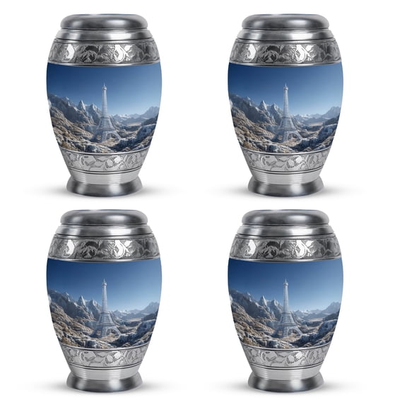 SABURIAL Eiffel Tower Urn - Memorial Urn - 3 Inch - Pack Of 4 - Human Remains Urns For Mom & Dad - Ash Keepsakes For Human Ashes - Cremation Urns