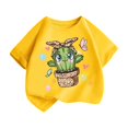 thumbnail image 2 of Frwgonr Boys Girls T-Shirt Yellow Cute Graphic T-Shirt Soft Casual Tops for Kids 2T-13, 2 of 5