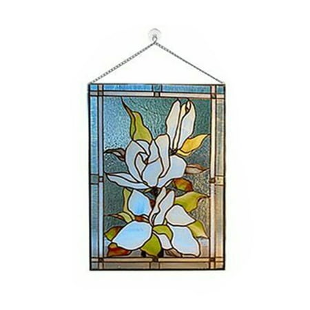 

MRULIC Home Decoration New Pattern Stained Glass Rectangle Window Hangings Panel Suncatcher Home Decor W/ Chain Desktop Ornament D
