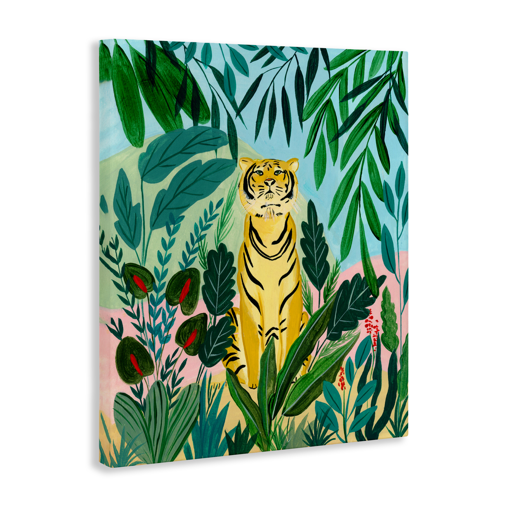Stoic Tiger Tropical Forest Canvas Wall Art, design by Nabeela Rumi