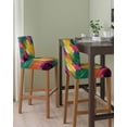 thumbnail image 2 of Colorful Pigment Bar Stool Covers Set of 4, Abstract Color Block Oil Painting Stretch Washable Bar Chair Covers with Backs, Removable Pub Counter Height Chair Cover for Kitchen Dining Room Cafe, 2 of 7