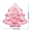 thumbnail image 7 of Metal Hanging Christmas Tree Wind Decorations - Stylish Pink & White Layered Design with Snowflakes for Garden & Yard Spinners, 7 of 7