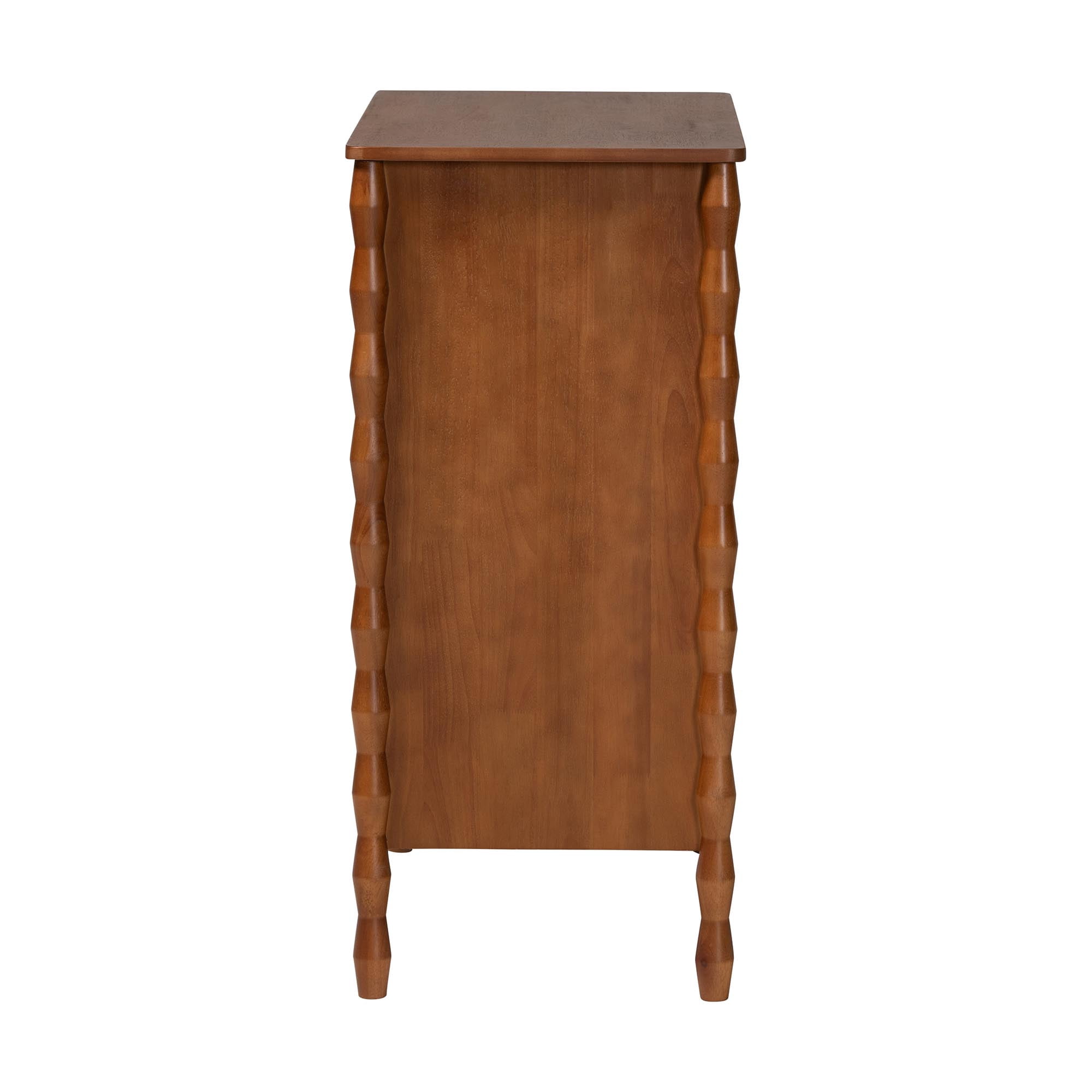 Baxton Studio Seamus Mid-Century Modern Chest, 4-Drawer, Walnut Brown