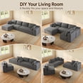 thumbnail image 3 of Asofer Oversized Modular Sectional Sofa, L Shaped Convertible Sectional Sofa with Chaise, Modern Couches for Living Room Apartment Office, No Assembly , Grey, 3 of 9