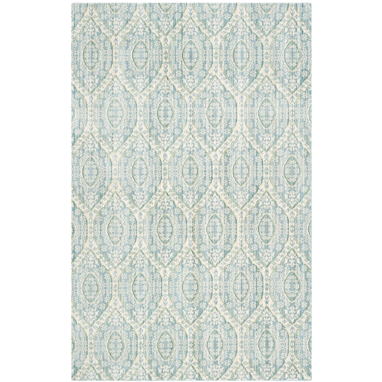 SAFAVIEH Valencia Christopher Damask Polyester Area Rug, Alpine/Cream, 5' x 8'
