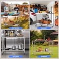 thumbnail image 4 of Towallmark Table Utilitaire en Acier Inoxydable 48 Pouces x 24 Pouces, Établi Roulant Robuste avec Roulettes Verrouillables et Tablette Ajustable, pour Cuisine, Garage, Atelier, 4 of 7